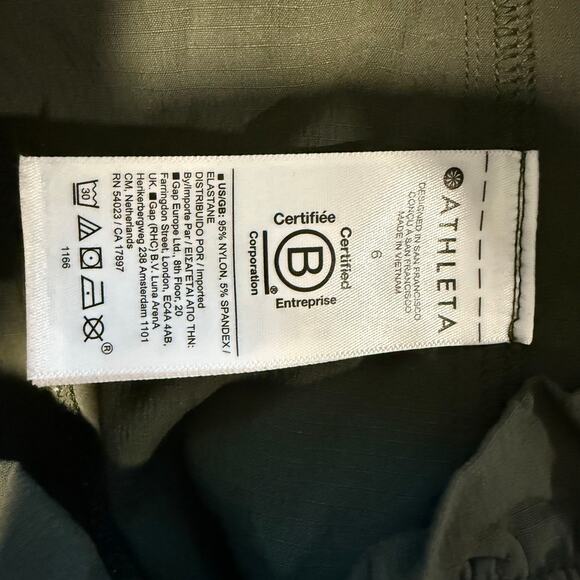 Athleta Women's Pants Trekkie High Rise Parachute Ripstop Greem 6 Athleisure - Picture 8 of 9